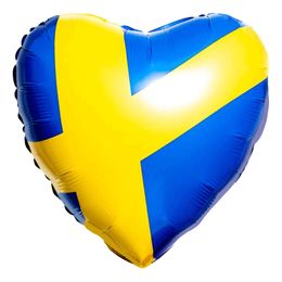 Folieballon Hjerte med Det Svenske Flag