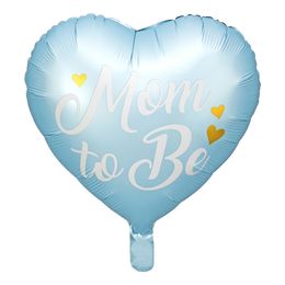 Folieballong Hjärta Mom to Be Blå