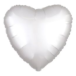 Folieballong Hjärta Silke Vit