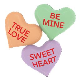 Folioilmapallo Sydämet Teksteillä