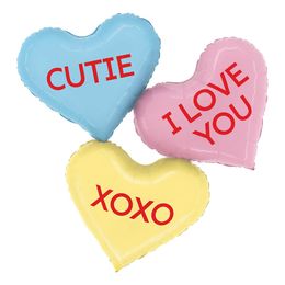 Diaesitys - Folioilmapallo Sydämet Teksteillä