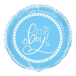 Folieballong It´s A Boy Ljusblå