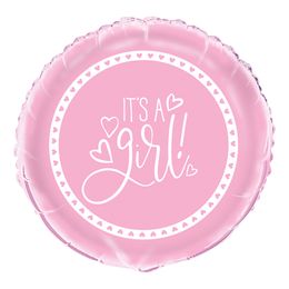 Folioilmapallo It´s A Girl Vaaleanpunainen