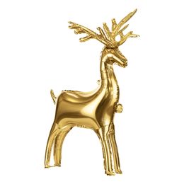 Lysbildefremvisning - Folieballong Stor Julereinsdyr Stående Gull