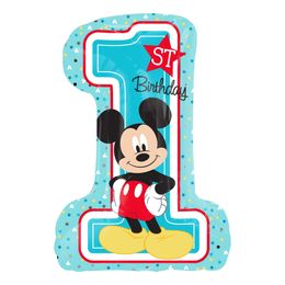 Folieballong Musse Pigg 1st Birthday Shape
