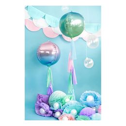 Bildspel - Folieballong Boll Ombre Lila/Blå