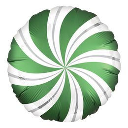 Folieballon Sukkerstok Grøn/Hvid