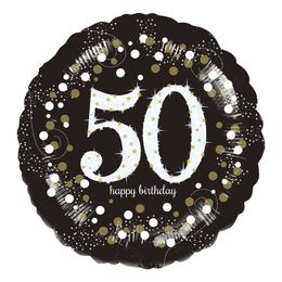 Folieballon Rund Sparkling Birthday 50