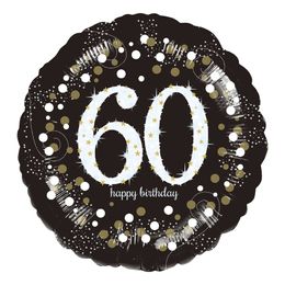 Folieballong Rund Sparkling Birthday 60