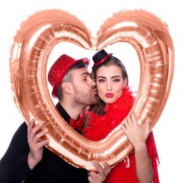 Diaesitys - Puhallettava Selfiekehys Sydän Ruusukulta