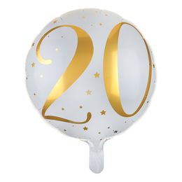 Bildspel - Folieballong Siffra Vit/Guld