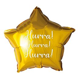 Folieballong Stjärna Hurra!