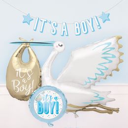 Bildspel - Folieballong Stork Its a Boy Blå