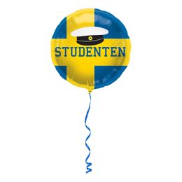 Lysbildefremvisning - Folieballong Studenten Blå/Gul