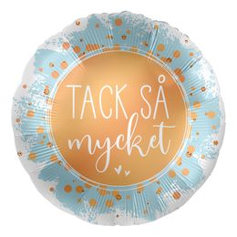Folieballong Tack så Mycket Guld/Blå