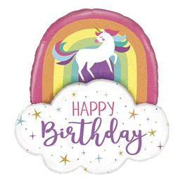 Folieballon Unicorn Rainbow Birthday