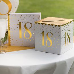 Bildspel - Presentbox Siffra med sedelfack Guld