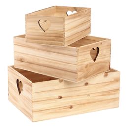 Förvaringslådor i Trä med Hjärta