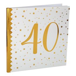 Gjestebok 40 Hvit/Gull