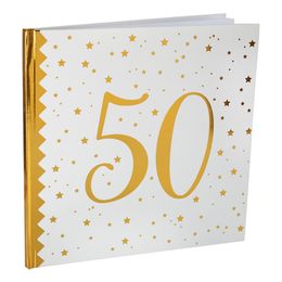 Gjestebok 50 Hvit/Gull