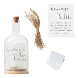 Vieraskirja Pullo Message in a Bottle Setti
