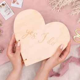 Bildspel - Gästbok i Trä Yes I Do