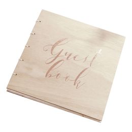 Gæstebog Træ med Roséguld