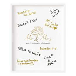 Gästbokstavla Mr & Mrs Bröllop