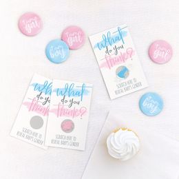 Bildspel - Gender Reveal Scratch-kort Boy/Girl