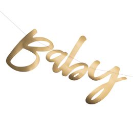 Bildspel - Girlang Baby Shower Matt Guld