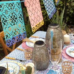 Lysbildefremvisning - Girlander Blå Mosaikk