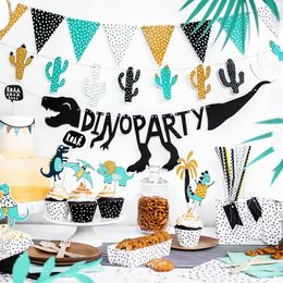 Bildspel - Girlang Dino Party Svart