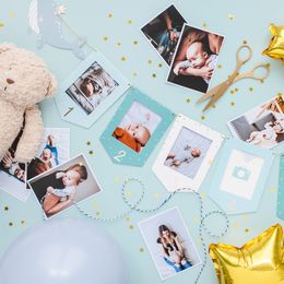 Bildspel - Girlang Fotoramar Baby Blå