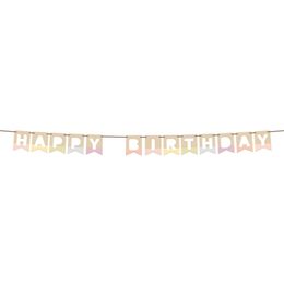 Girlang Happy Birthday Dreamy Pastel i Trä