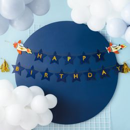 Bildspel - Girlang Happy Birthday Flygplan