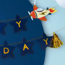 Bildspel - Girlang Happy Birthday Flygplan