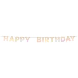 Girlang Happy Birthday i Trä Dreamy Pastel