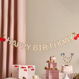 Bildspel - Girlang Happy Birthday Körsbär