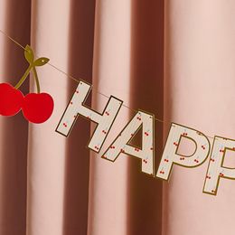 Bildspel - Girlang Happy Birthday Körsbär