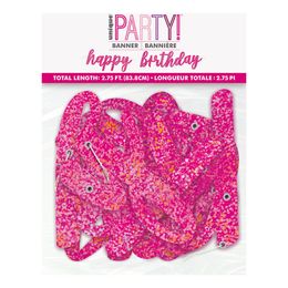 Lysbildefremvisning - Girlander Happy Birthday Rosa/Glitter
