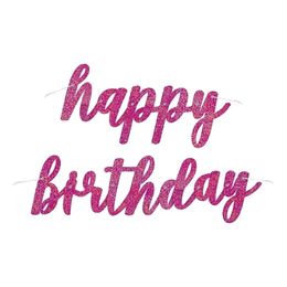 Girlander Happy Birthday Rosa/Glitter