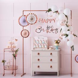 Bildspel - Girlang Happy Birthday Roséguld Metallic