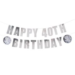 Bildspel - Girlang Happy Birthday Silver Disco Personlig