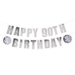 Bildspel - Girlang Happy Birthday Silver Disco Personlig