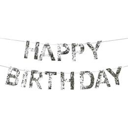Girlang Happy Birthday Silver Fringe