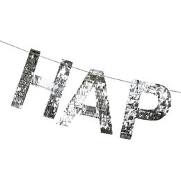 Bildspel - Girlang Happy Birthday Silver Fringe