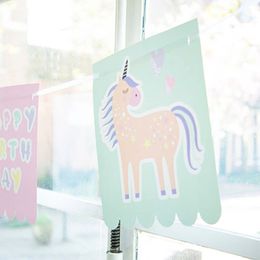 Bildspel - Girlang Happy Birthday Unicorns & Rainbows