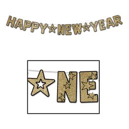 Girlander Happy New Year Gull/Glitter