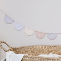 Lysbildefremvisning - Guirlande Hello Baby i Stof