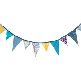 Girlander i stoff Blå Mosaikk